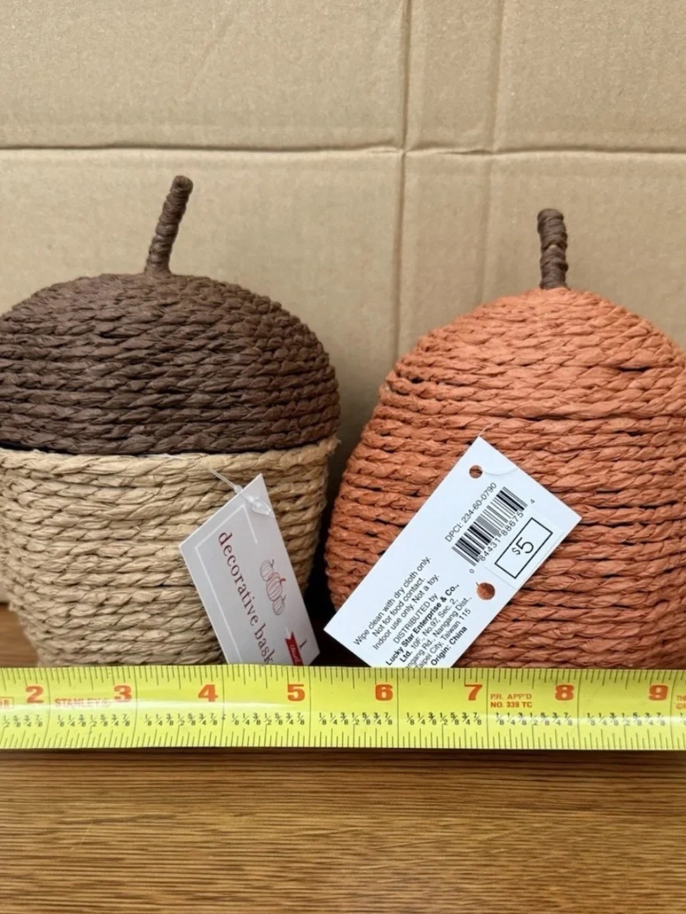 Target Woven Pumpkin Decor in Orange and Brown 10 Pack Assorted